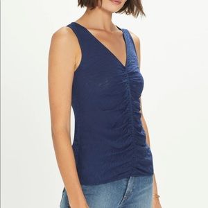 Goldie ruched tank in navy blue size medium. New without tags